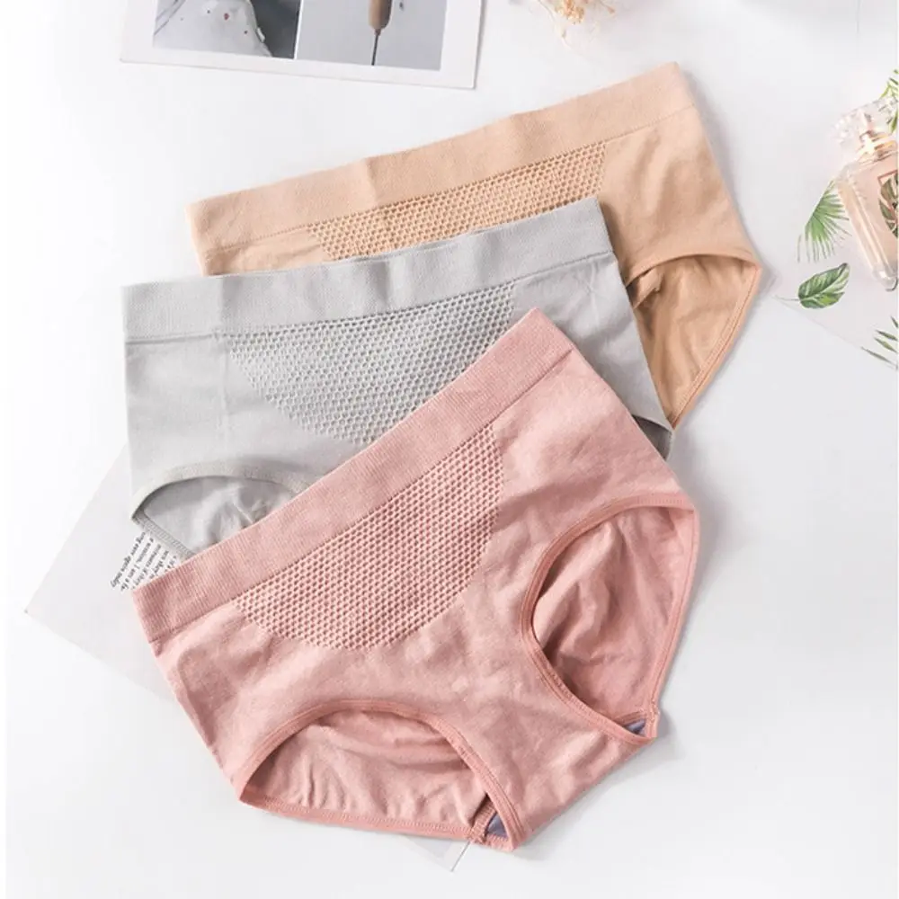 5 قطع مريحة منتصف الخصر سراويل داخلية بسيطة القطن المنشعب بلون سلس ملخصات سراويل النساء الملابس الداخلية الفتيات #3