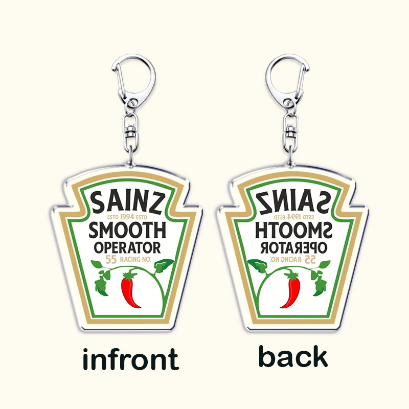 سباق السيارات السائقين سلاسل المفاتيح للملحقات مفتاح سلسلة مجوهرات Keyrings كارلوس ساينز الفلفل الحار 55 سباق السلس المشغل المشجعين الهدايا