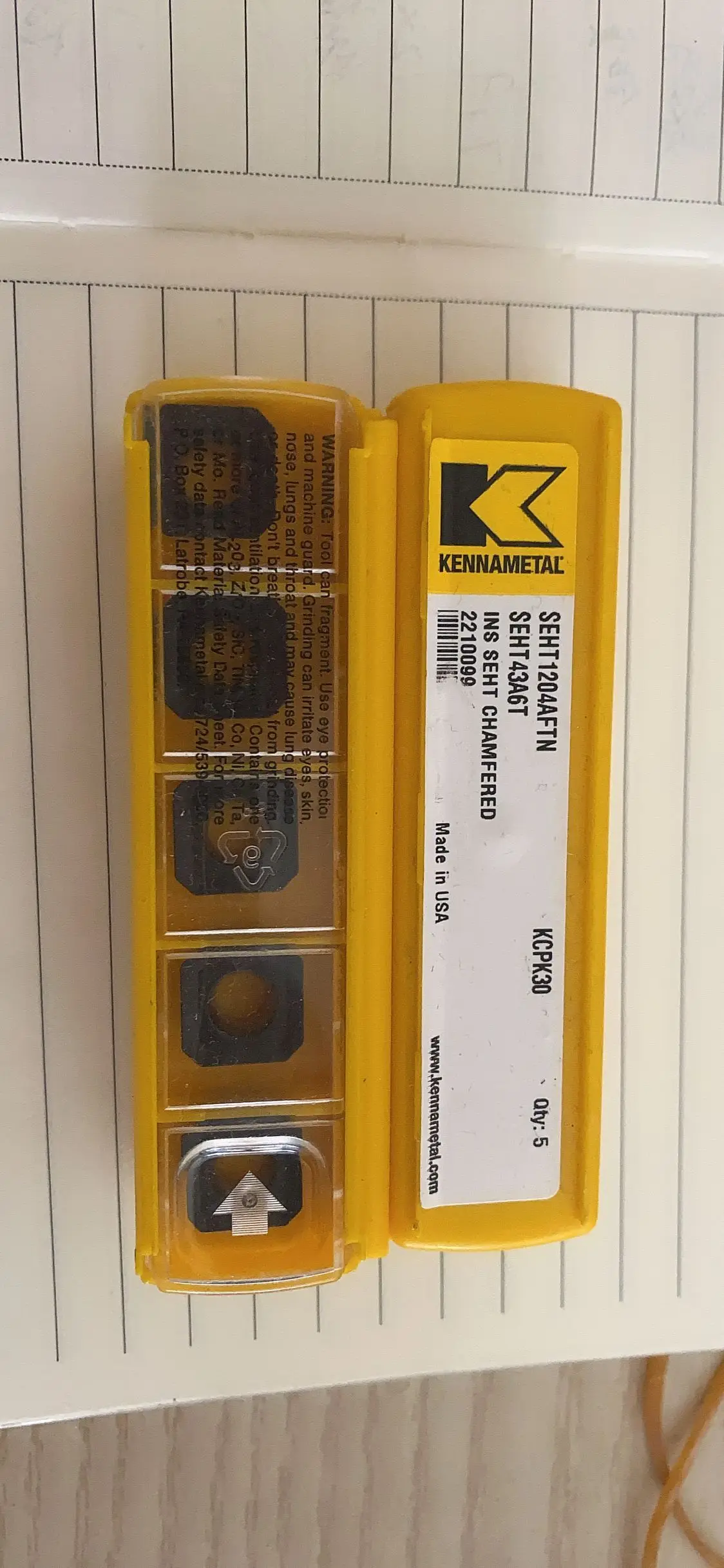 

KENNAMETAL SEHT1204AFTN KCPK30 Carbide Insert SEHT Inserts