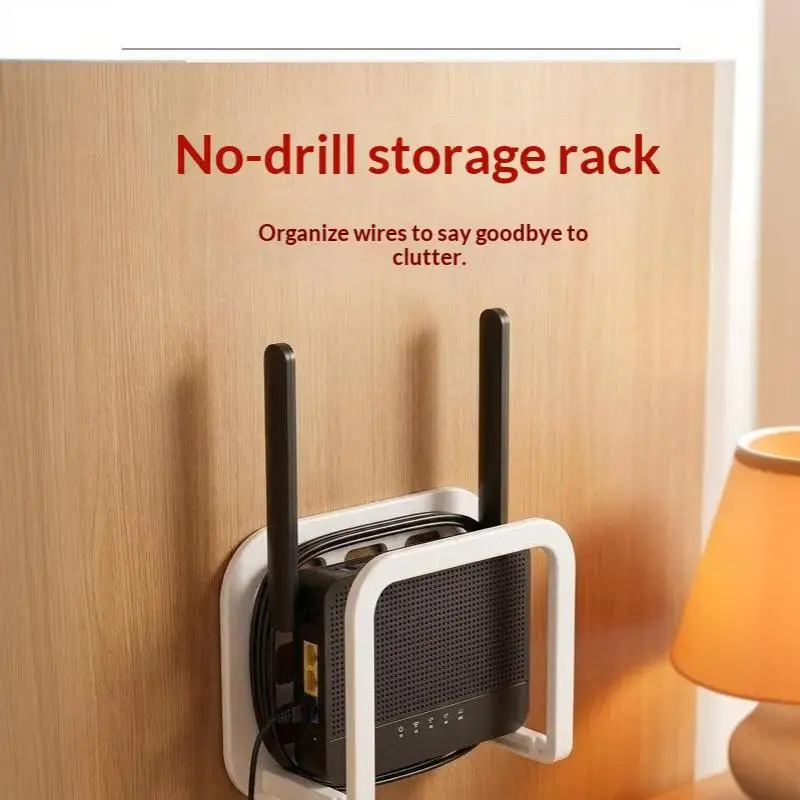 Wandhalterung für WLAN-Router, ohne Bohren, einfache Installation, platzsparendes Design für die Organisation im Heimbüro. – Detail 9