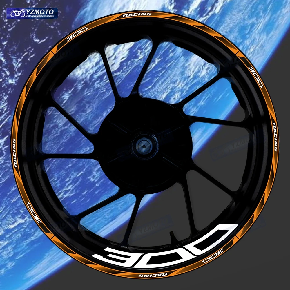 

For Z300 Z 300 Motorcycle 17 Inch Front Rear Wheel Racing Sticker Decal Waterproof Reflective Decorative Hub Stripe Rim Stickers