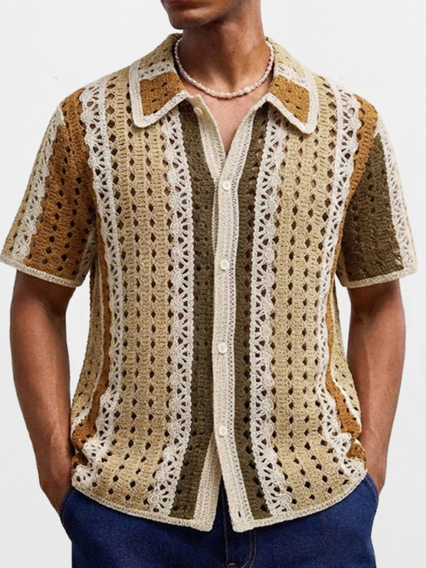 

Мужская трикотажная одежда ort-Sved: повседневная, с узором «цветок», дышащая, из полиэстера, европейский стиль, летняя мода