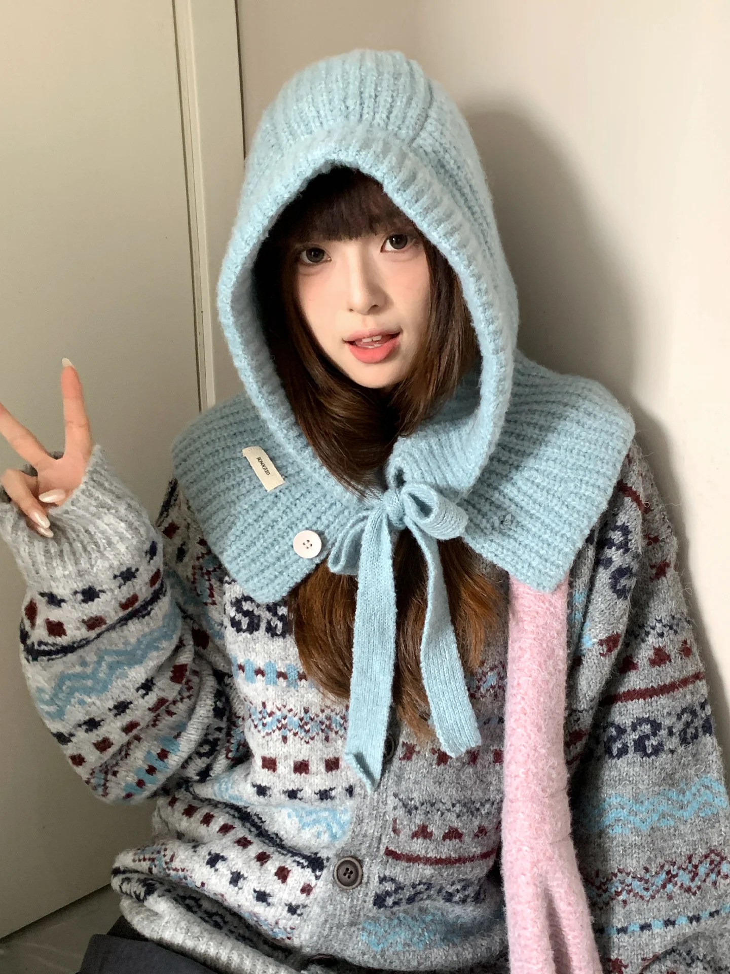 Cagoule en fil de laine pour femmes, cache-oreilles chauds d'hiver, chapeau, écharpe