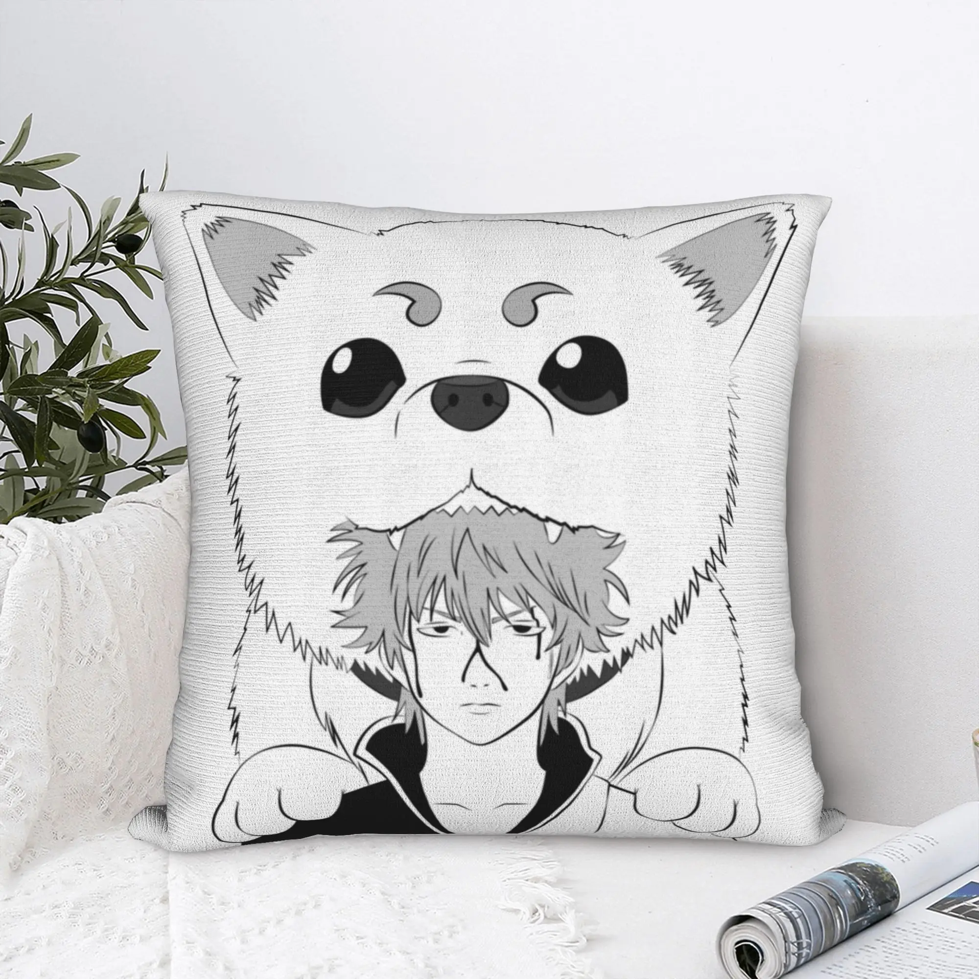 Gintama Dog God Pillowcase Soft Fabric Cushion Cover Gift  Pillow Case Cover Home Square 18''