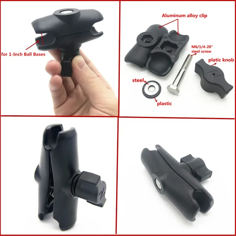 Arm Double Socket Arm for RAM with 1 Inch Ball Base Mount or 1.5 inch base Motorcycle Camera Extension Arm