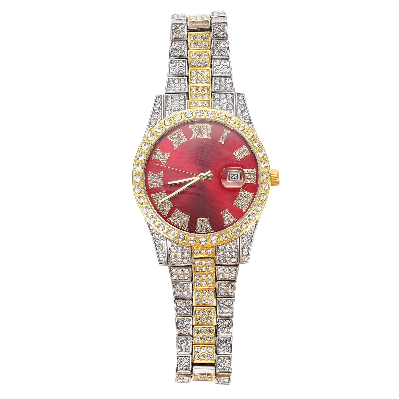 

Men Watch Diamond-Encrusted Stainless Steel Casual Minimalist Stylish Wristwatch Comfortable Lightweight Male Wrist Watch