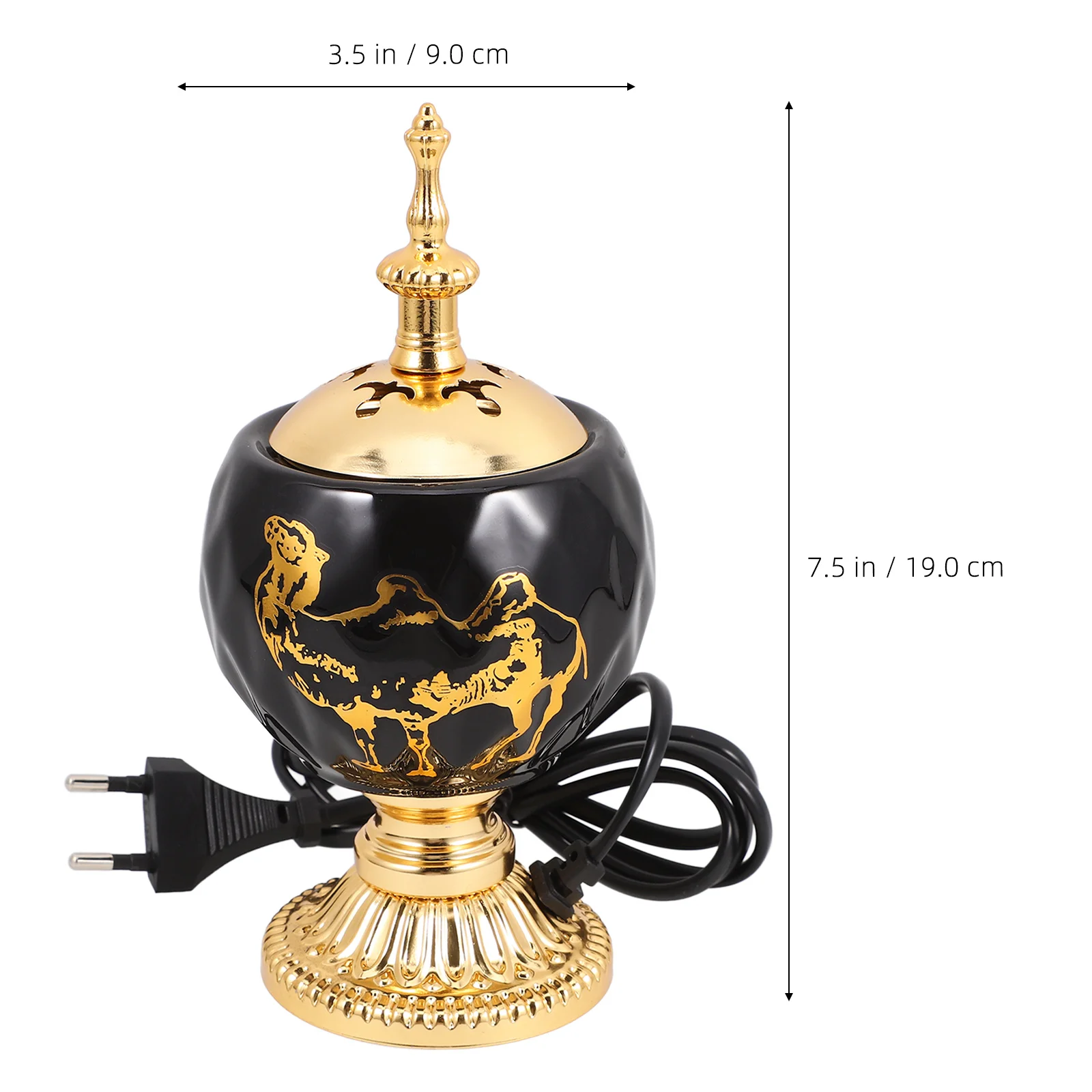 

Electric Incense Burner 220V Eu Plug Vintage Aroma Burner Ceramic Incense Stove Arab Table Centerpiece Decorative Portable