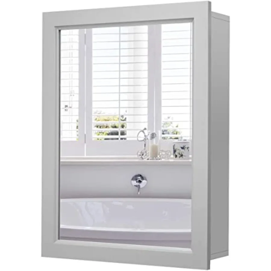 

Bathroom Medicine Cabinet with Mirror, Wall Mounted Mirror Cabinet with Adjustable Shelf, Storage Organizer Cabinet for Bathroo