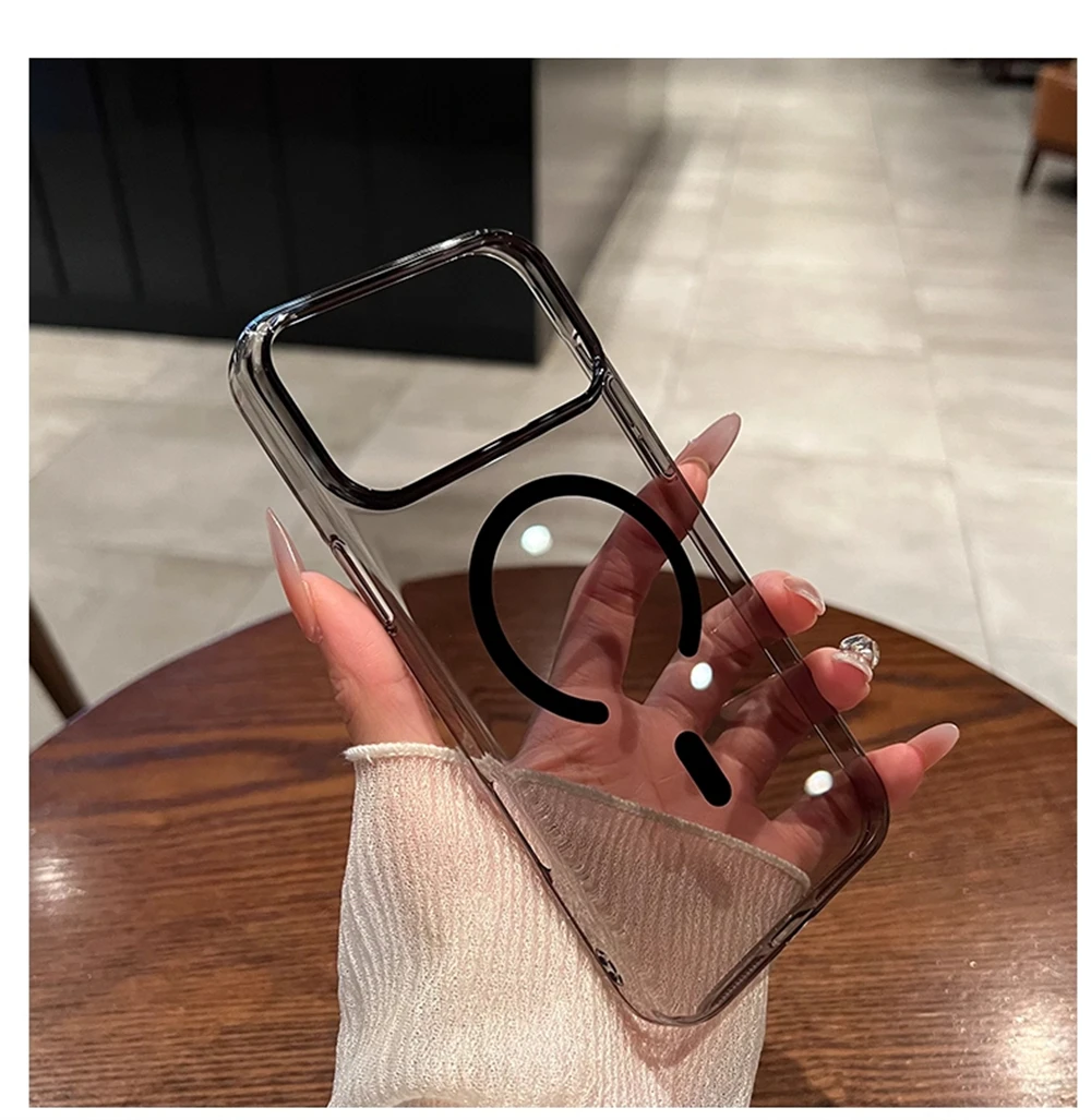 Ultradünne Transparente Hartschale für Magsafe Hülle für iPhone 18 17 Pro Max Air 16 15 14 Plus 13 12 Pro Magnetische Kabellose Ladehülle – Detail 15