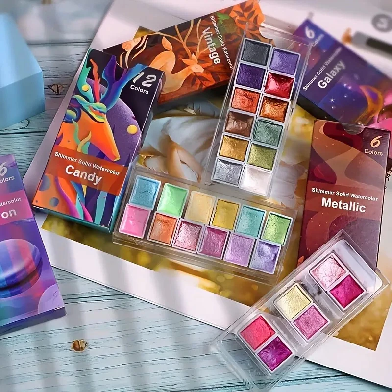 Solide Aquarell Pigment Set Pigment Perlglanz Metall Pigment Für Malerei Macaron Farbe Vintage Farbe Candy Farbe Liefert