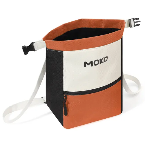 Imagen 1 del producto MoKo Bolsa de tiza para escalada en roca Bolsa de tiza de escalada de gran capacidad con broche magnético y bolsillo con cremallera Cubo de tiza portátil