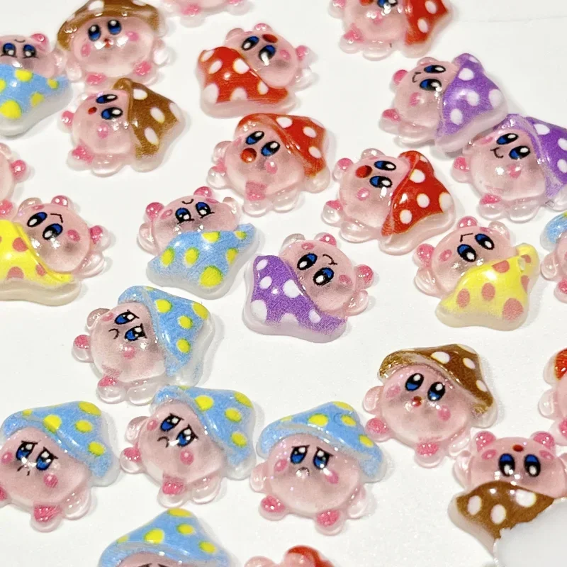 Anime Kirby Nail Patches para Meninas Acessórios de Jóias DIY Resina Adesivo de Unhas Desenhos Animados, Decoração Ornamento, Manicure Presente