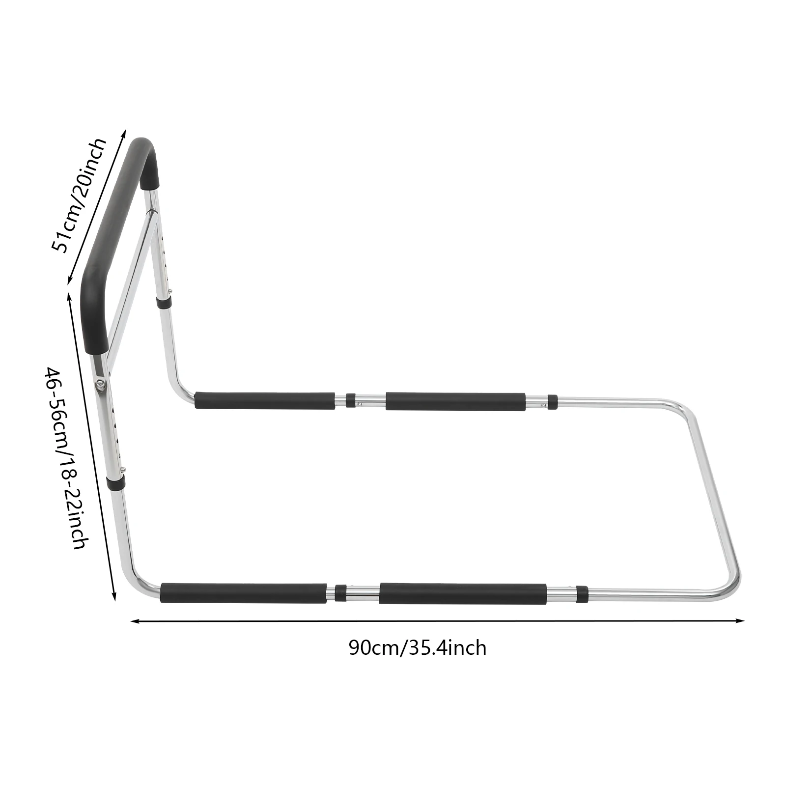 Trilho de segurança para cama com punho antiderrapante, apoio de braço ajustável, trilho de assistência para idosos, reabilitação lateral, suporte para alça de cama