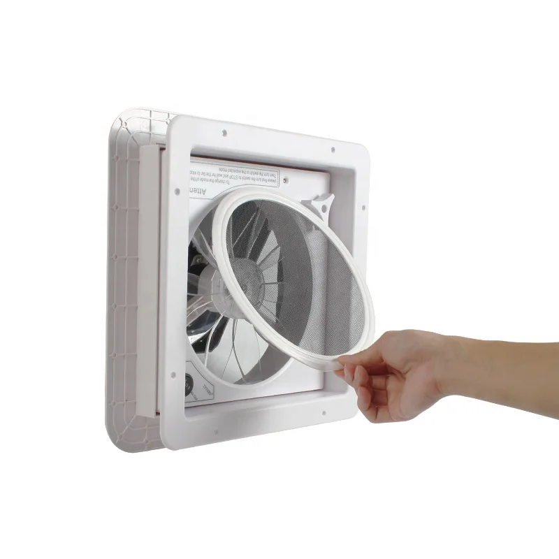 STLF TYTXRV CE Certified 11'' 12V 280MM RV Roof Vent with LED Light & Detachable Net Manual Control Caravan Ventilation Fan