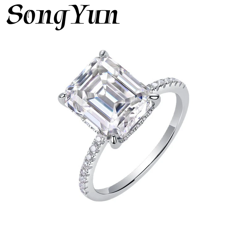 

SONGYUN Brand Jewelry 925 Sterling Silver Ring D Color Moissanite Chic Ring for Fiancee 18K Real Gold Plated MST Patent Rings