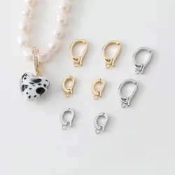 4PCS Dainty Necklace Bracelet Clasps Cubic Zirconia Buckle Jewelry Making Supplies DIY Brass Accessories 14k Gold Plated
