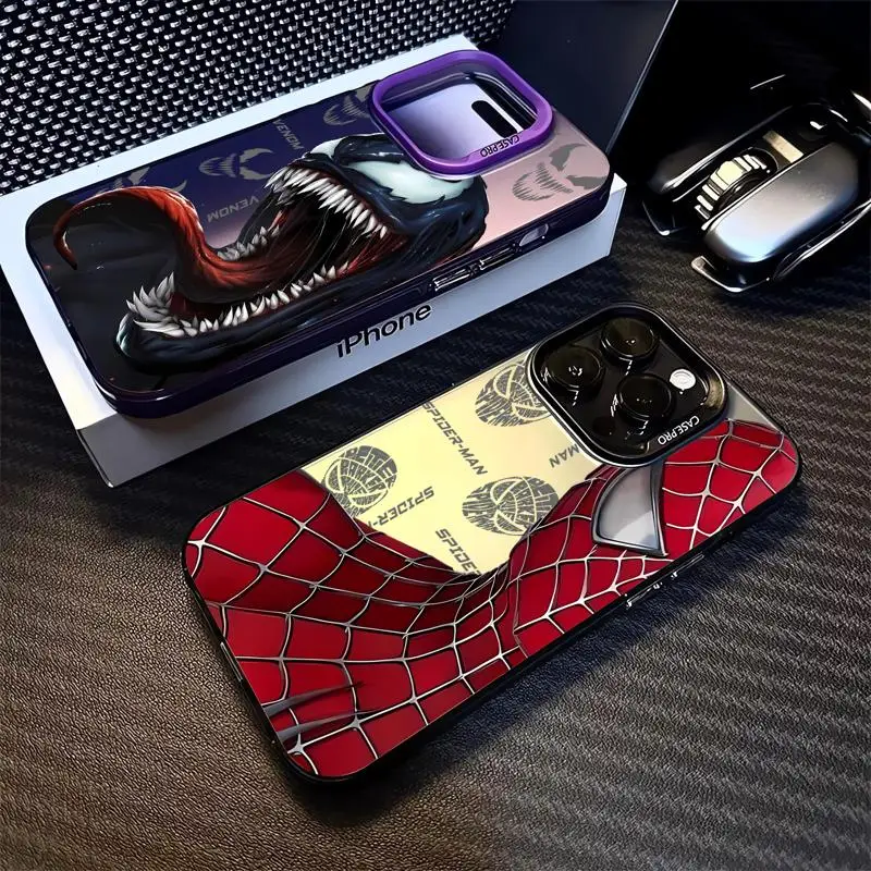 phone cases for Apple iphone 14 pro max case 15pro se 13 funda iphone 11Pro 16plus 12Pro Soft Cover Marvel Spider-Man Cool Venom