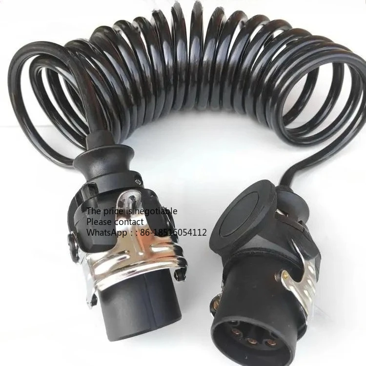 

Провод для прицепа из АБС-пластика, семижильный провод для прицепа, спиральный провод, розетка для кабеля прицепа с семью отверстиями