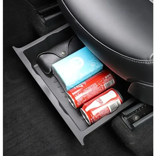 Imagen 2 del producto Soporte para cajón debajo del asiento del vehículo, caja de almacenamiento para coche, caja de almacenamiento debajo del asiento, organizador para asiento de coche