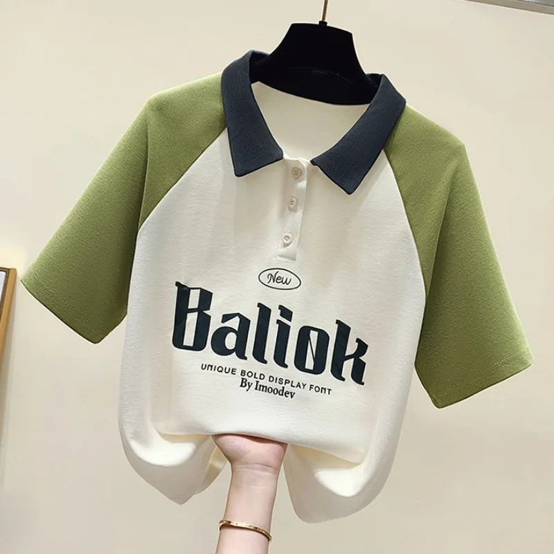 

Женская футболка-поло летняя новая, приталенная, из смесового хлопка, для повседневной носки, стильная...