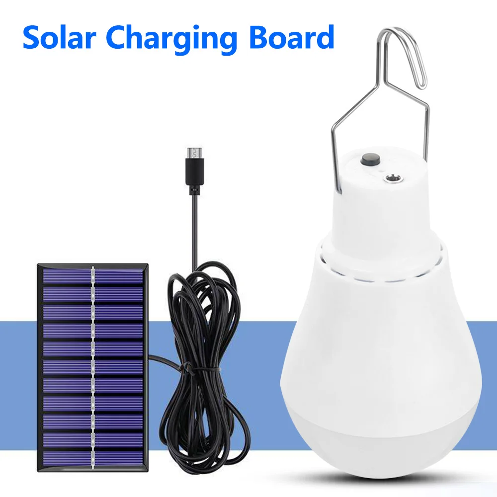 

15W Portable Solar Power LED Bulb Hanging Emergency Sunlight Powered Lamp Outdoor Camp Tent Indoor House Solar Bulb Light