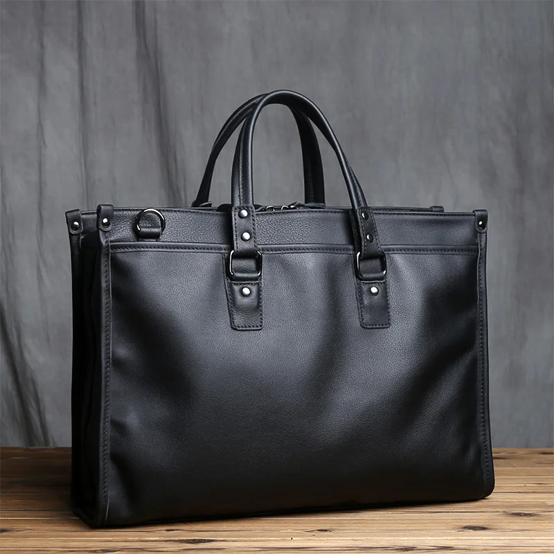 NZPJ Echtem Leder Männer Aktentasche Natürliche Rindsleder Casual Handtasche Weiche Leder Business Schulter Tasche Für 16 Zoll Laptop – Detail 9