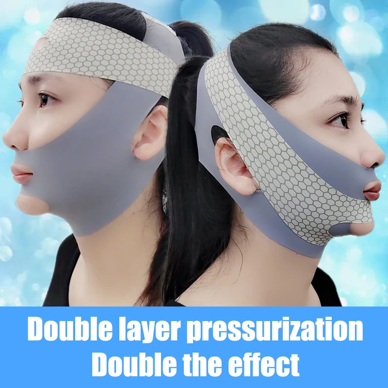 شد الوجه مع النوم الوجه على شكل حرف V، ضمادة تنحيف الوجه، ضمادة استرخاء الشكل، تقليل تدليك فرقة ترقق الوجه للذقن المزدوجة