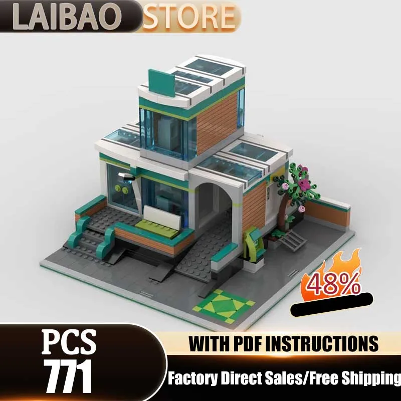 Modulares Bahnhofsbaukasten-Modell mit Technologie-Bausteinen, DIY-Montage, Straßenansicht-Konstruktionsspielzeug für Feiertagsgeschenke