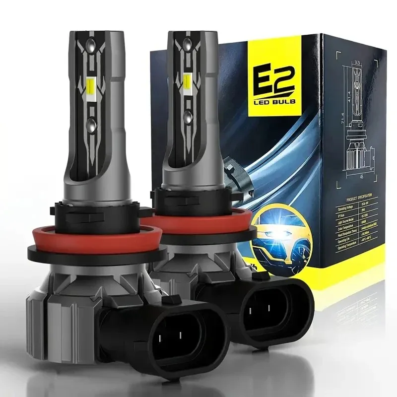 

E2 Светодиодные фары Canbus без ошибок H8 H11 H9 Светодиодные фары Автомобильные фары Светодиодные противотуманные фары 12 В