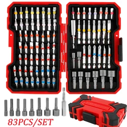 83Pcs Screwdriver Bit Set Colorful Security Bits Electric Screwdriver Set with Case Portable Steel Magnetic Long Drill Bit Set