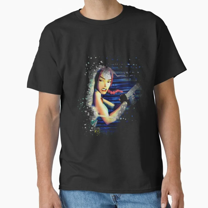 

80s retro video game Tomb Raider III Treasure hunter Lara Croft Angel of Darkness T Shirt for men large size tops S-6XL
