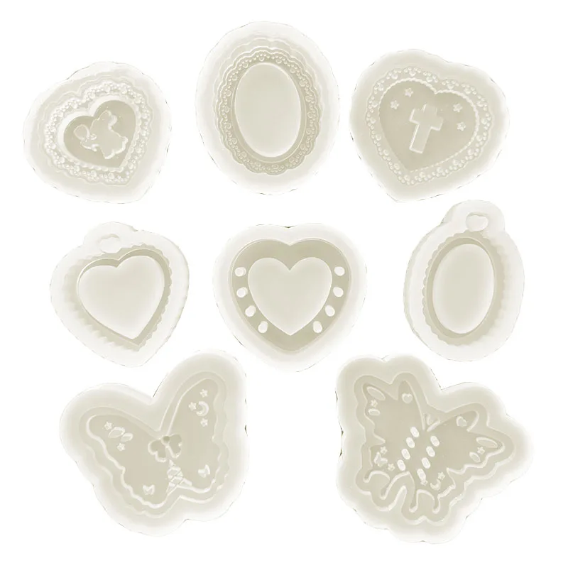 DIY Butterfly Heart Round Shaker Mold Silicone Epoxy Resin Molds Jewelry Tool Accessories