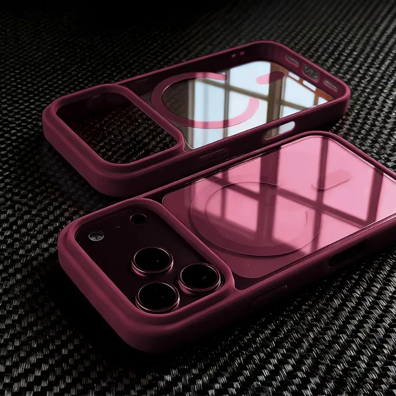 Coque de téléphone avec chargeur MagSafe pour iPhone 18 Pro Max 17 16 15 14 13 12, couleur originale, coque de protection transparente en acrylique