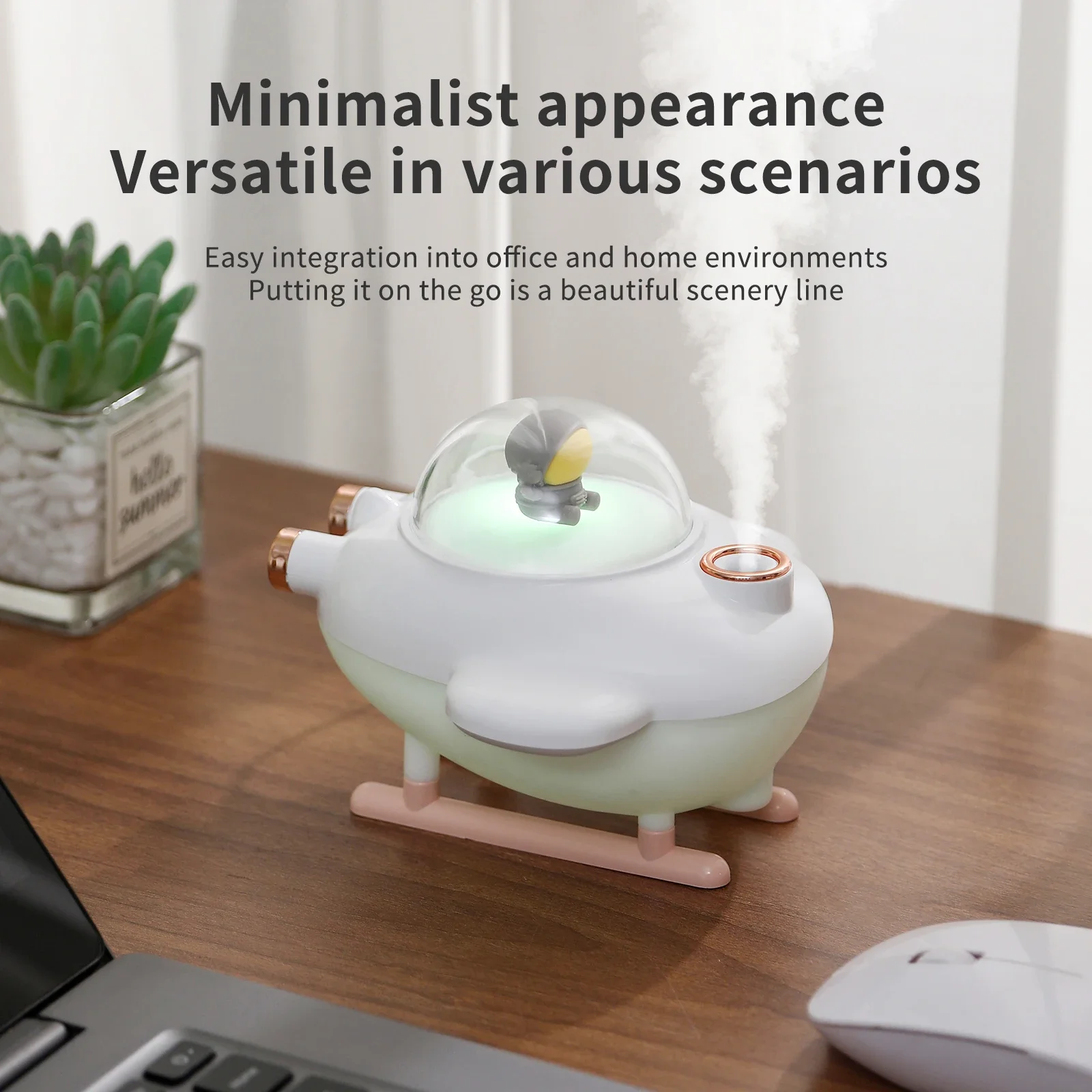 Portable 220ml High Mist big Capacity cartoon Humidifier New Colorful and Cute Mini Pet Aircraft Humidifier for Bedroom Desktop