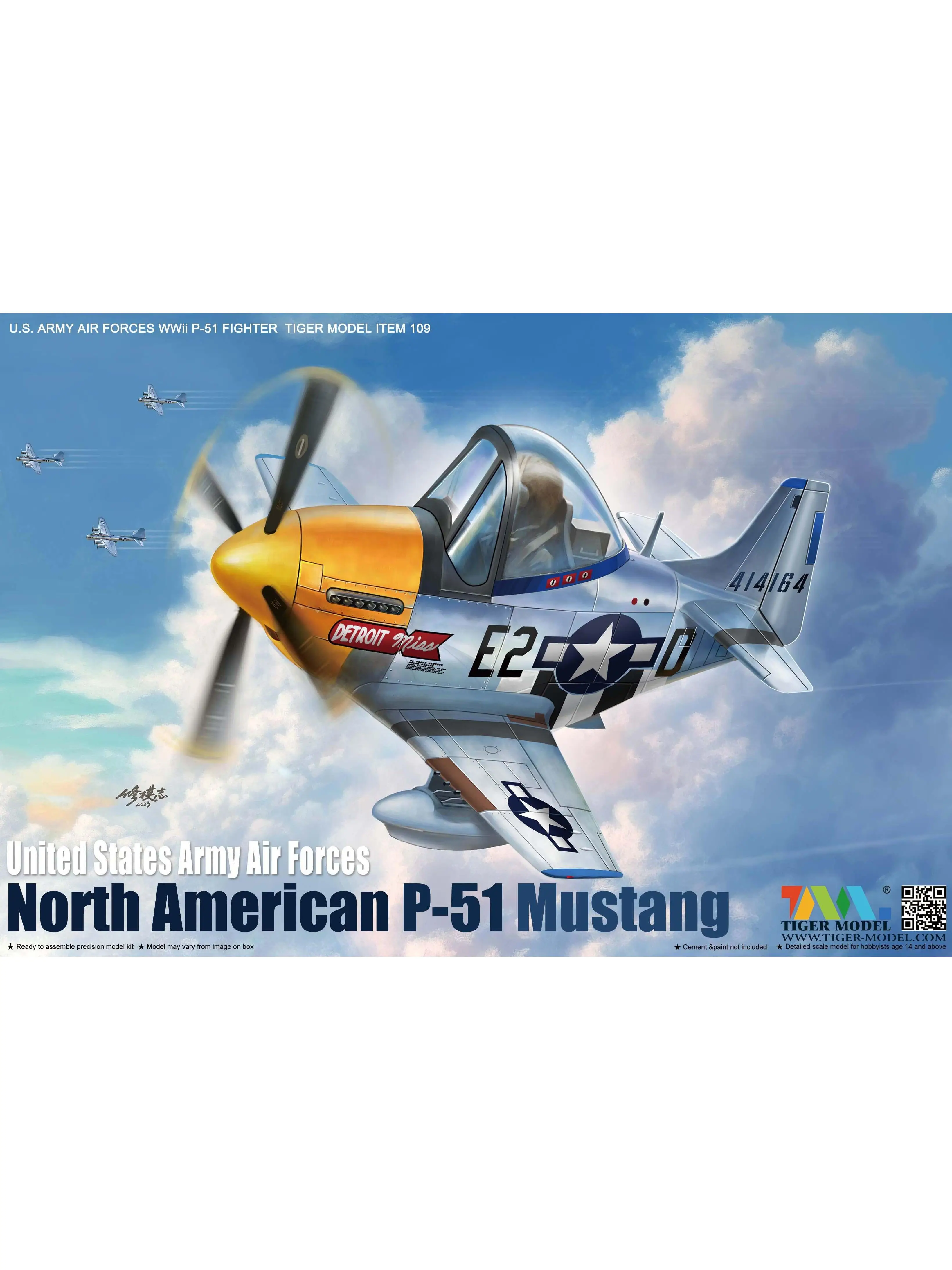 Tiger Model 109 U.S. ARMY AIR FORCES WWii P-51 FIGHTER Kit de modèle en plastique