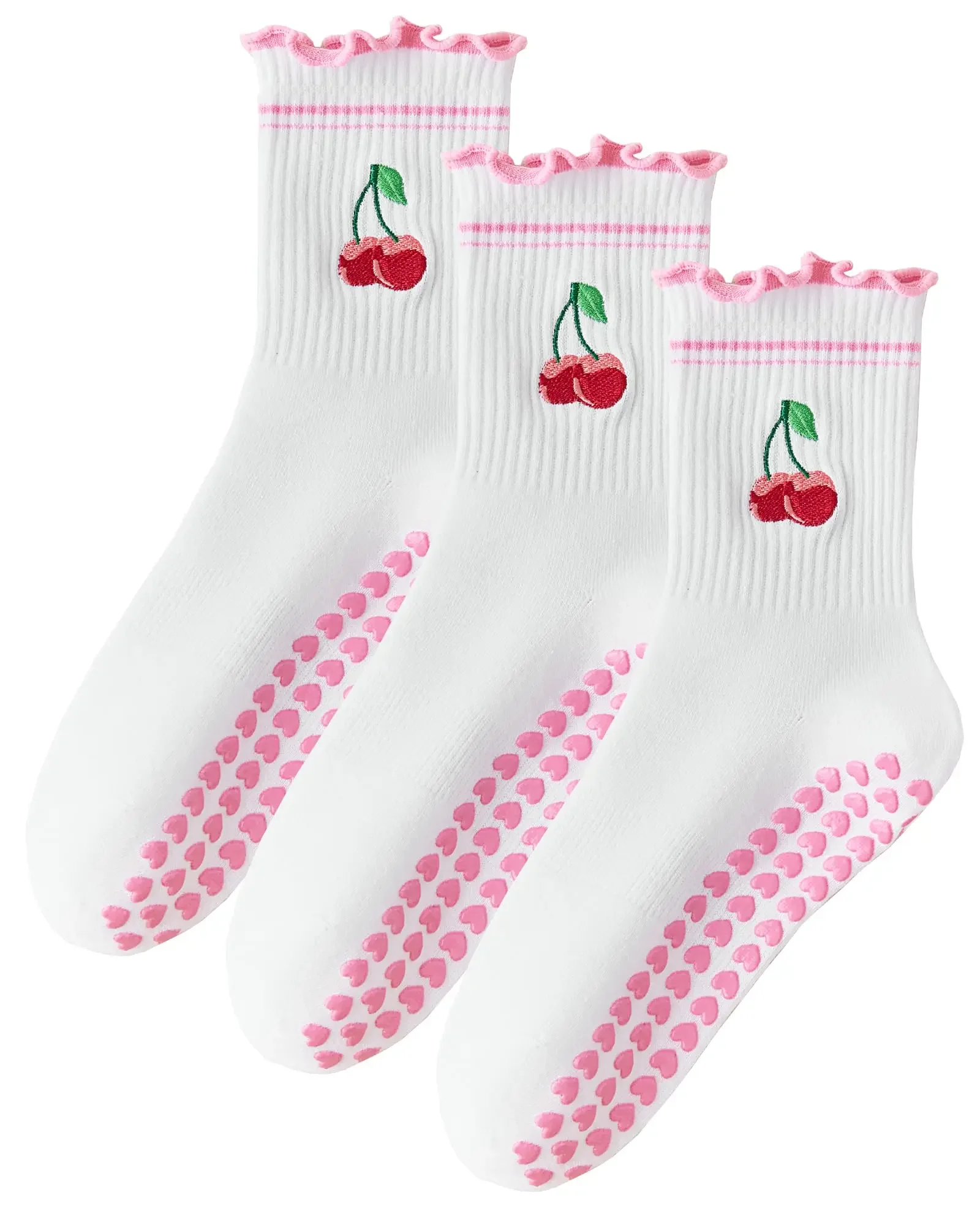 

3 Pairs Pilates Grab Socks for Women Yoga Cute Barre Anti Slip Exercise Team Anti Slip Socks for Exercise