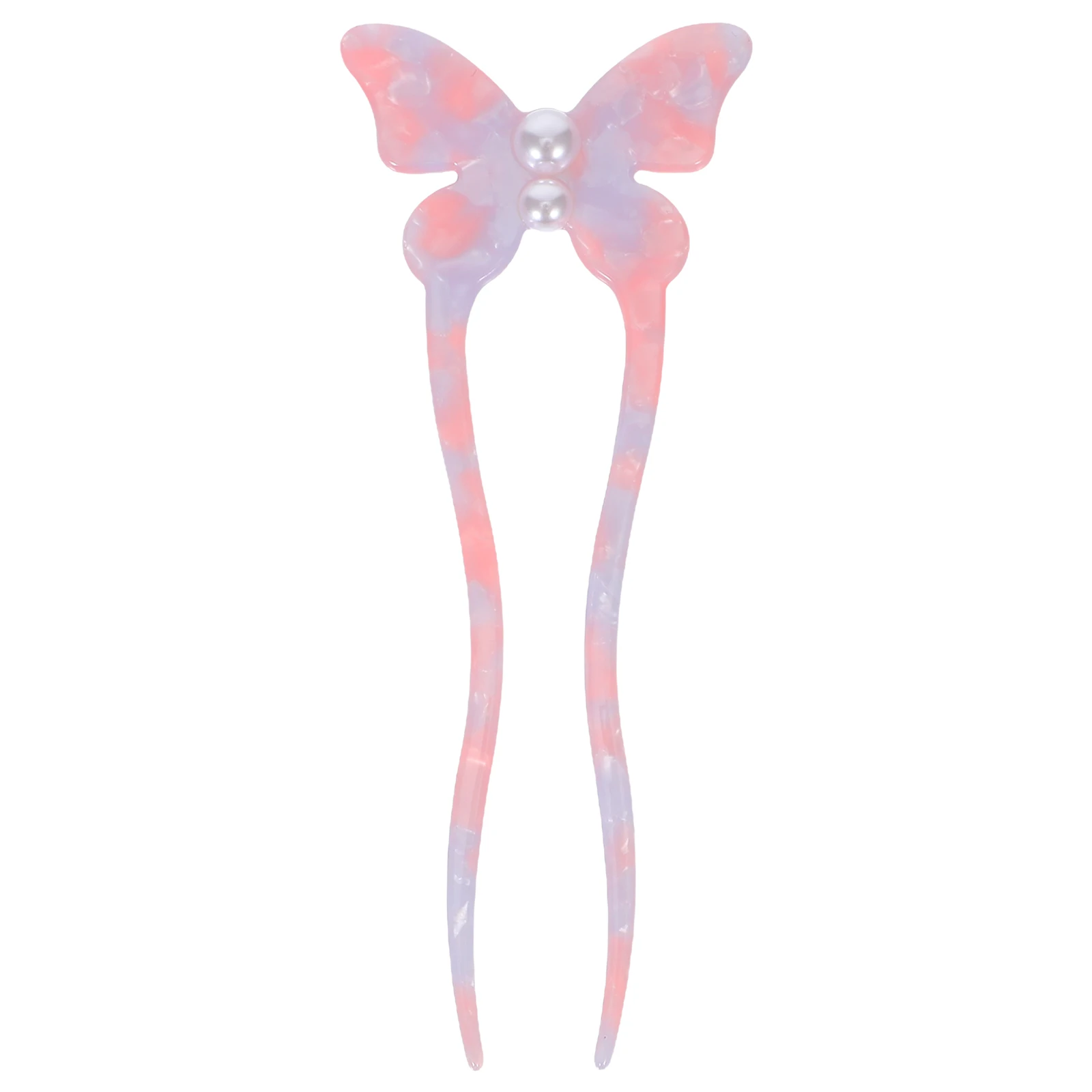 

Butterfly Hairpin Barrettes Clips Women Large Acetate Pearl Inlay Sturdy U Shaped Ancient Decorative Hair Accessories