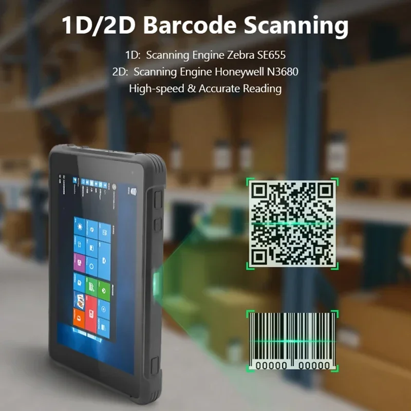 2025 IP67 مضاد للغبار 4G 64G GPS NFC اختياري 1000 شمعة في المتر المربع مع Docking Win 10 #2