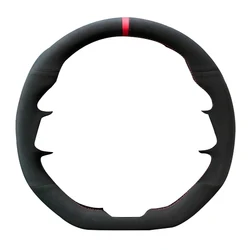 DIY Sewing Car Steering Wheel Cover Wrap Fit For Subaru WRX STI Levorg 2015 2016 2017 2018 2019 2020 2021 Black Suede PU Leather