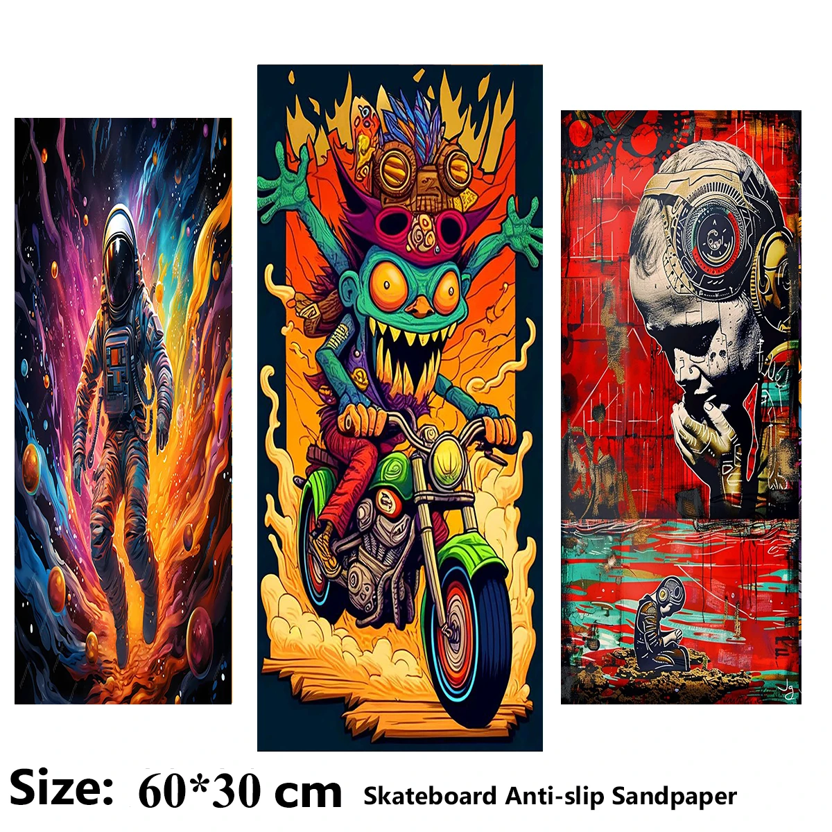 Motorcycle Cover Mouth Boy Aviation Electric Scooter Anti-slip Sticker Sandpaper Skateboard Grip Tape Sheet 60*30cm