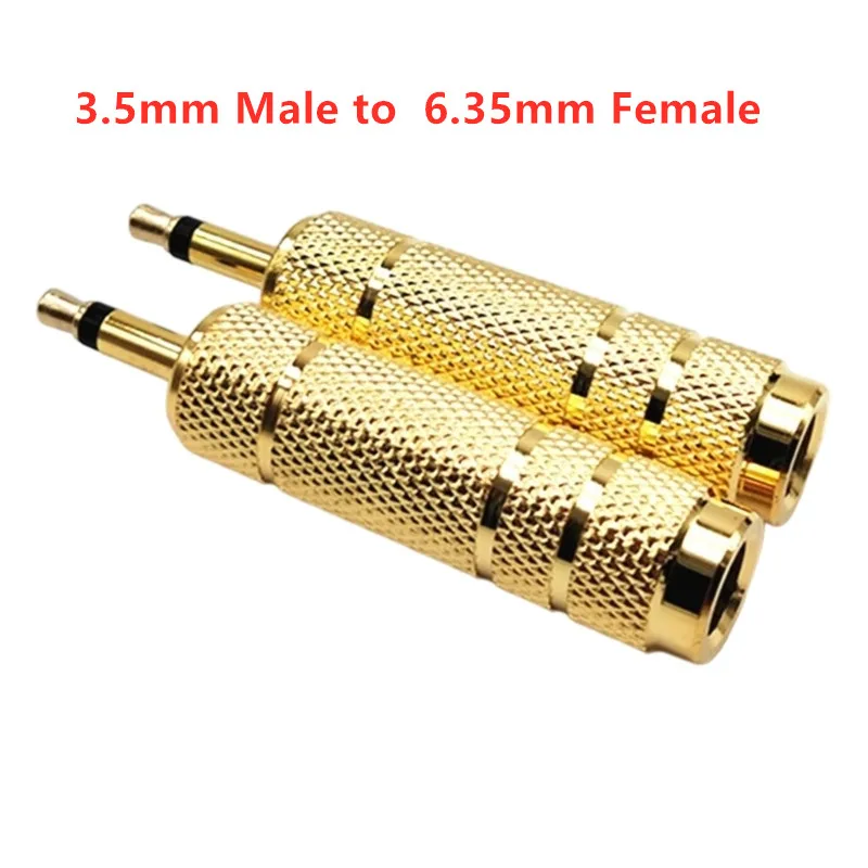 2 قطعة/الوحدة 6.35 مللي متر ذكر إلى 3.5 مللي متر أنثى أحادية جاك التوصيل واحد الصوت مهائي كابلات ميكروفون سماعة مكبر للصوت AUX محول