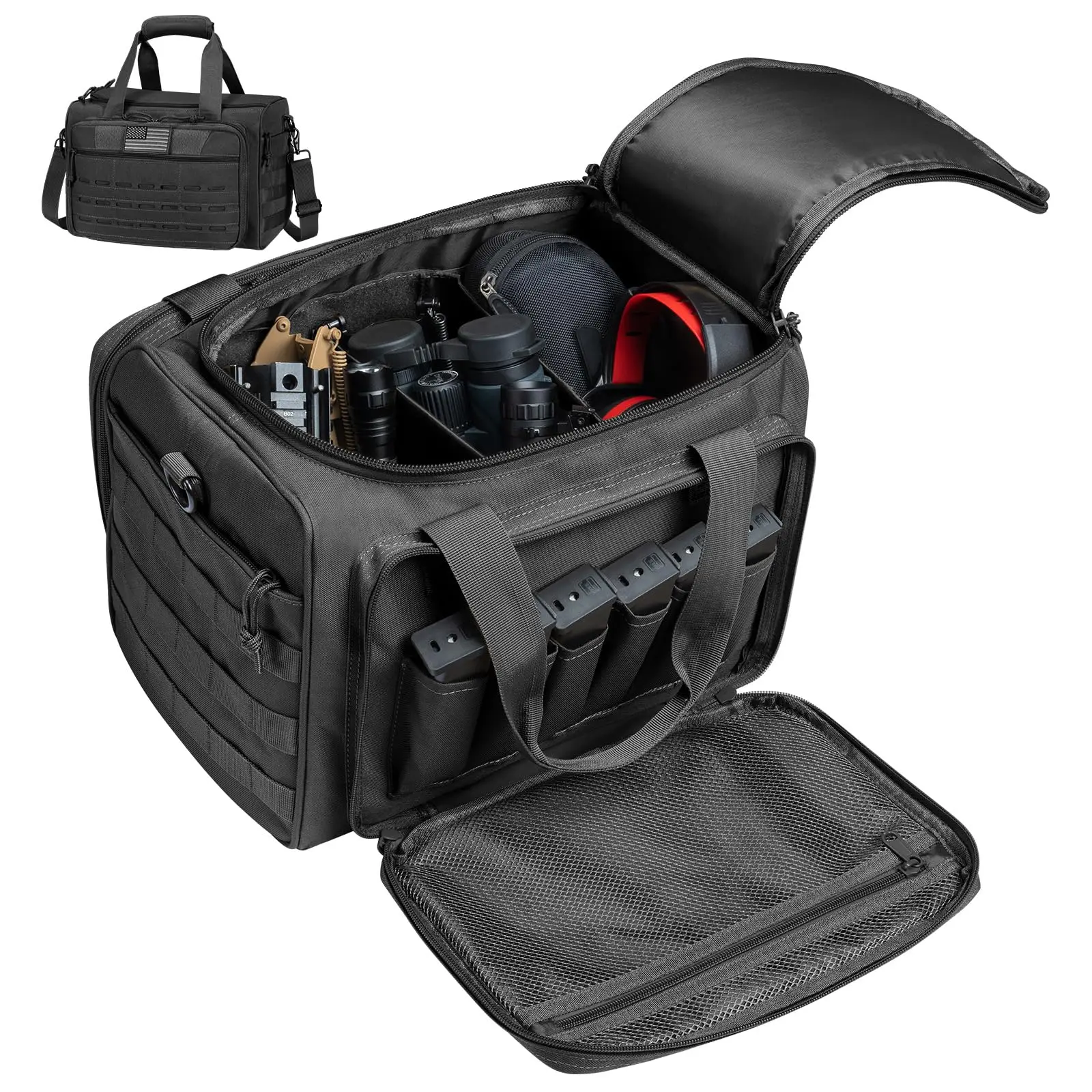 Tactical Gun Range Bag Pistol Shooting Duffle Bag handguns Case Lockable Zipper Outdoor Hunting