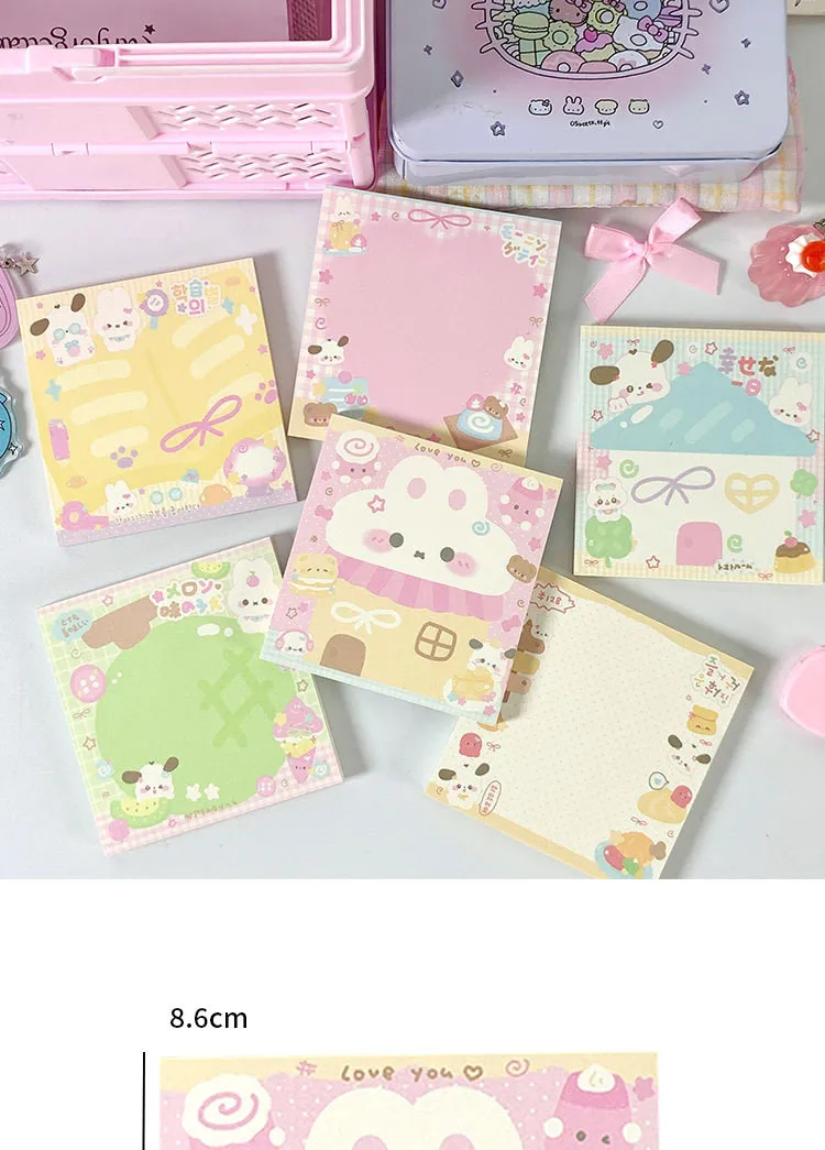 MINKYS 50 Blatt Kawaii-Notizblöcke für Welpen und Katzen, Papier, To-Do-Liste, Tagebuch, Notizpapier, DIY-Material, Schreibwaren – Detail 1