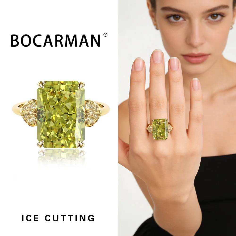 Women's Rectangular Ice Cut Mint Green Cubic Zirconia Ring, Vintage