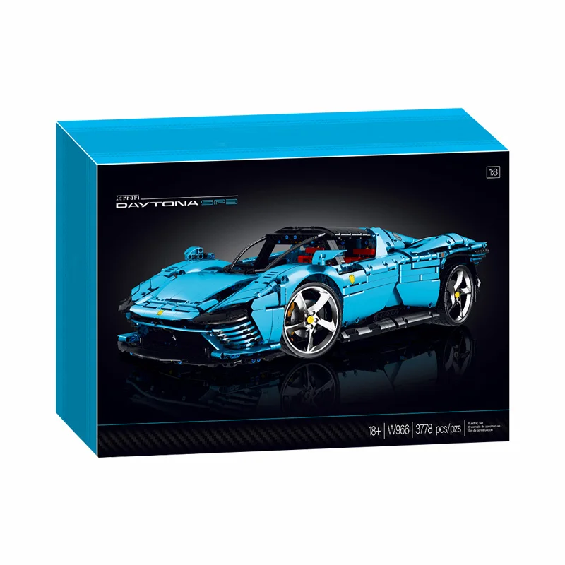 IN STOCK Creativity Blue Sports Car SP3 Technical Building Blocks Bricks 3778pcs Assembling Model Toys for Children Gift Set