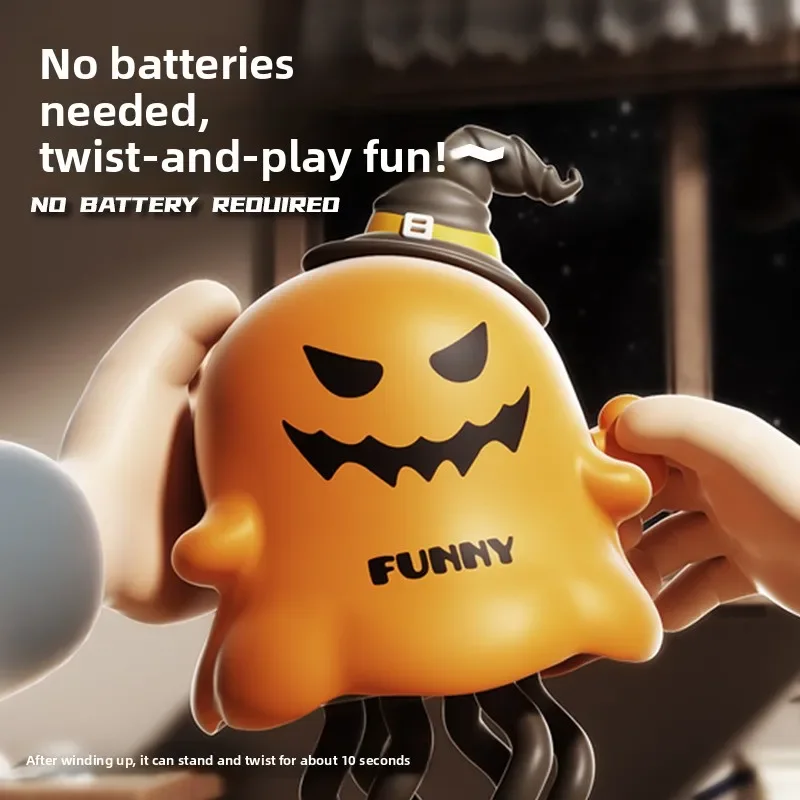 인터랙티브 댄싱 고스트 & 콘 키즈 시계태엽 장난감 - 아기 기어다니는 댄스 애완동물 선물 할로윈 크리스마스용