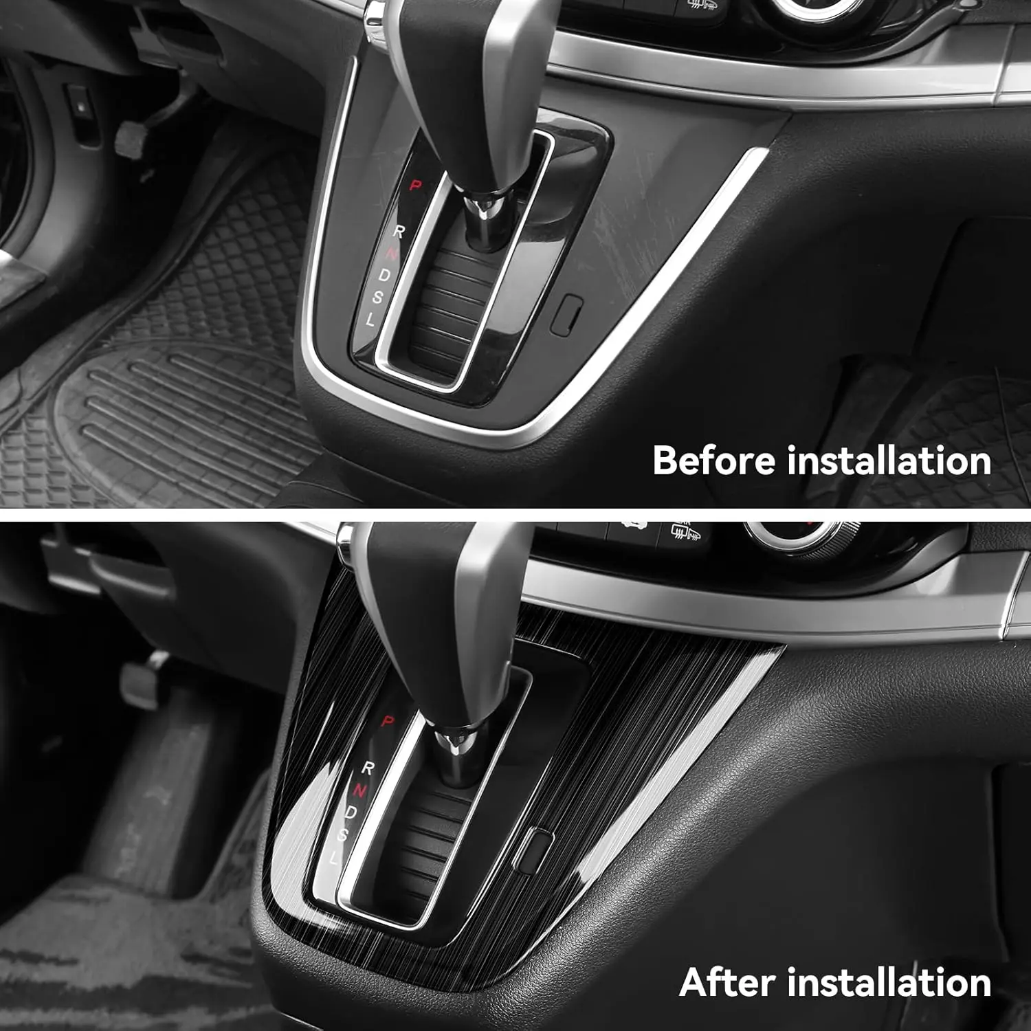 FOR Honda CRV 2012 2013 2014 2015 2016 304 Stainless Steel Wire Black Titanium Drawing Mirror Gear Shift Panel Trim Frame Cover