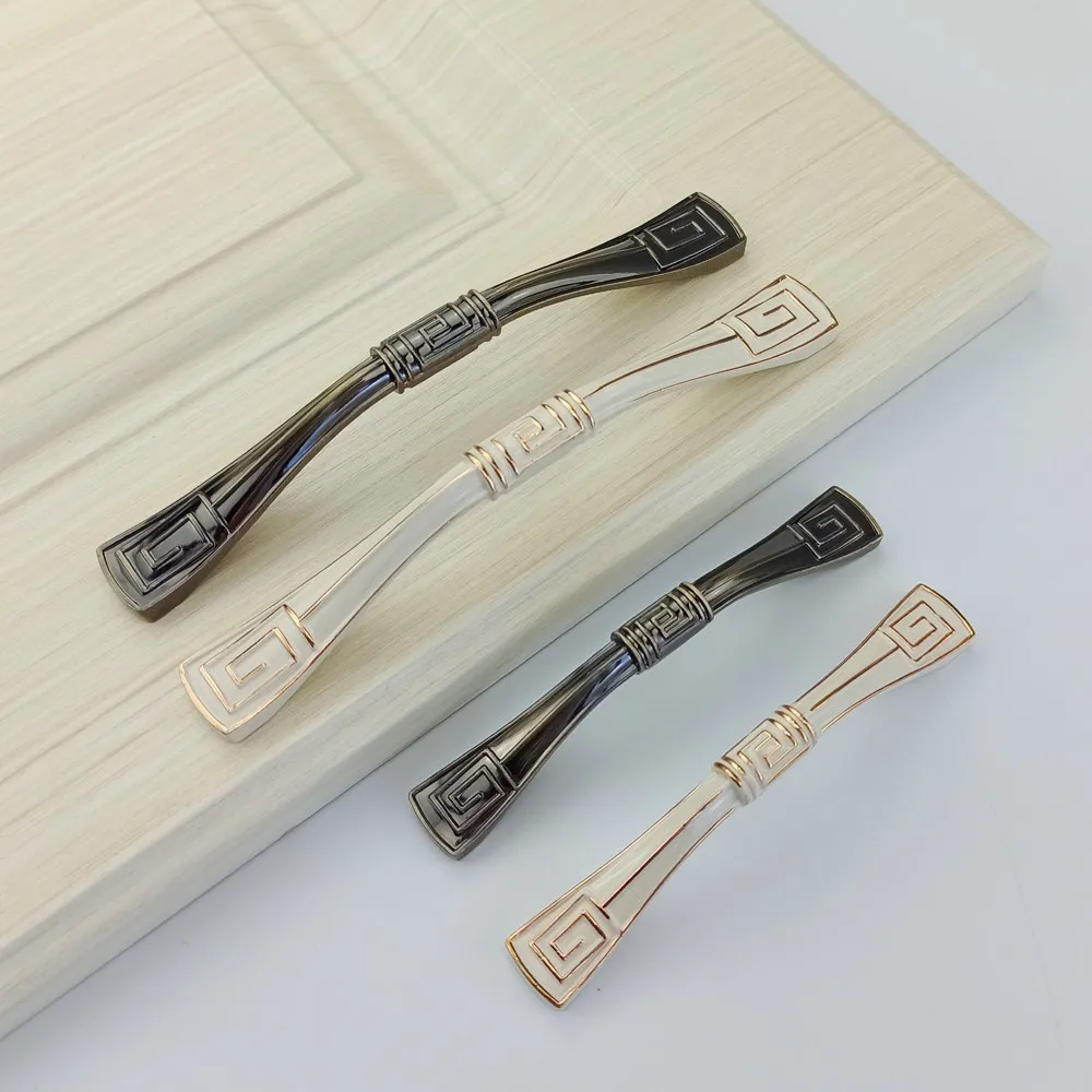 Zinc Alloy Bronze Ivory Handle For Furniture Kitchen Cabinets Pull Door Knob Drawer Wardrobe Cupboard Dresser Wine Cooler Handle