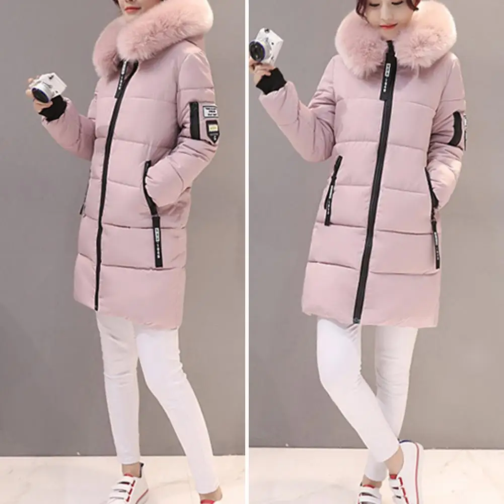 2023 Winter Women Parka Coats Long Cotton Casual Fur Hooded Jackets Thick Warm Slim-fit Jacket Female Overcoat Clothing