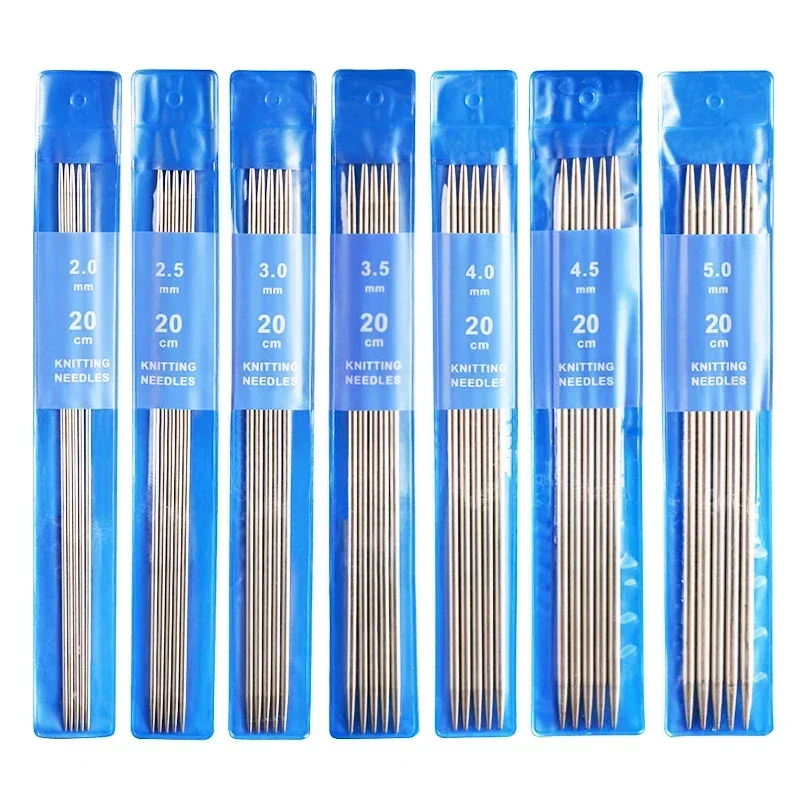 5-35PCS 20CM Stainless Steel Straight Knitting Needles Set 2-5MM Double Pointed Knitting Needle for Sweaters Weave Knitting Tool